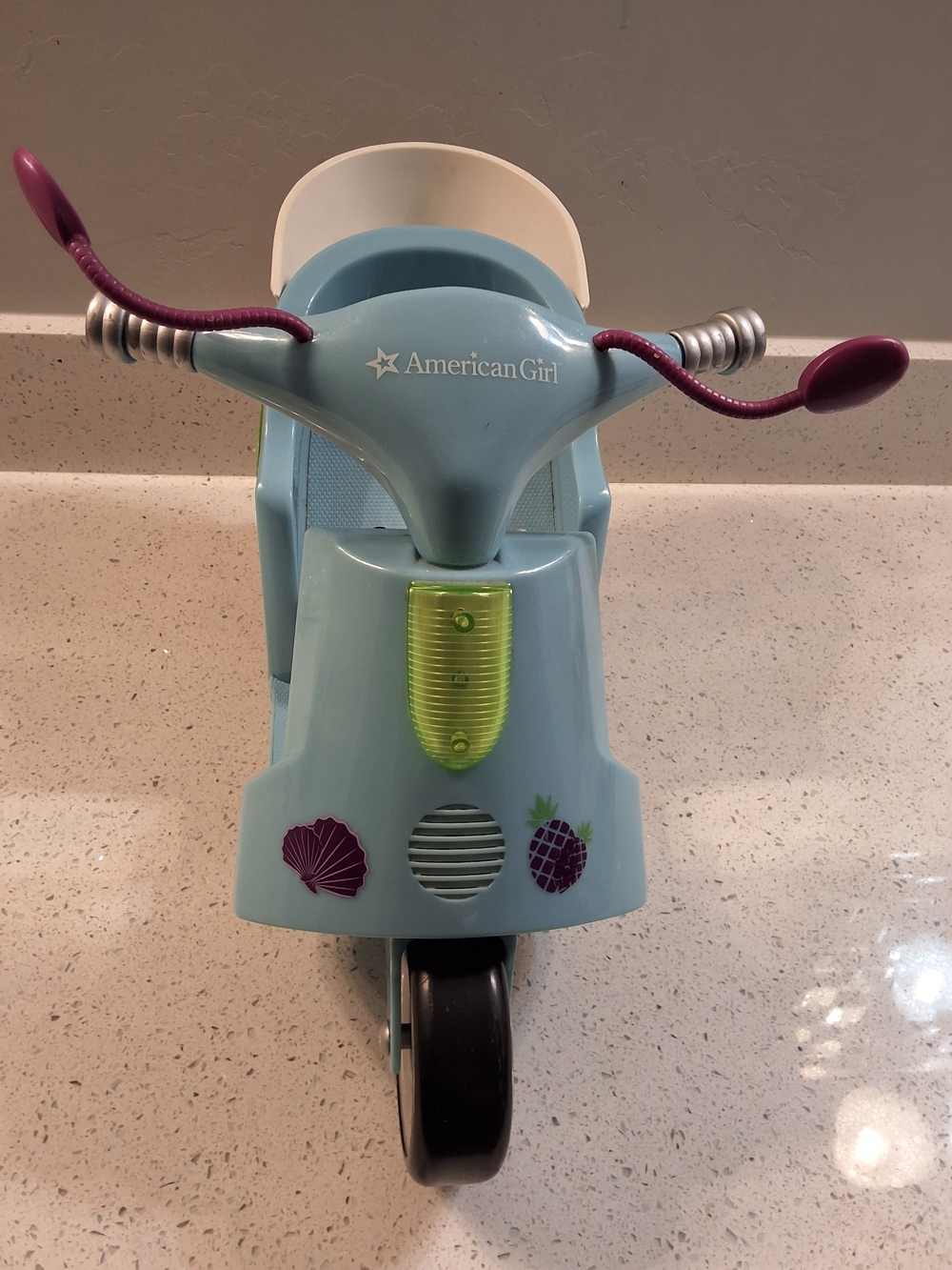 American Girl Light Blue Ride-On Scooter with Pink Floral Decal - Picture 3 of 11